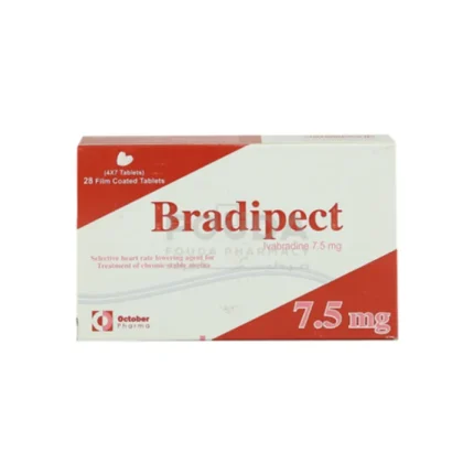 براديبيكت bradipect 7.5 لعلاج الذبحة وامراض القلب | 28 قرص